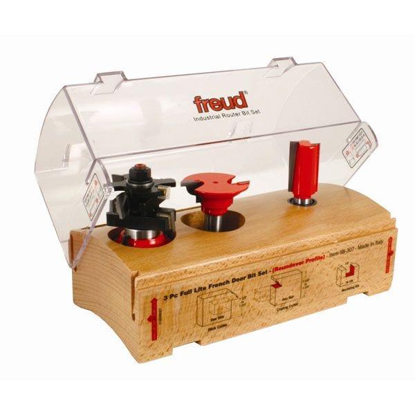 98-307 Three Piece Full Lite French Door Router Router Bit Set Roundover